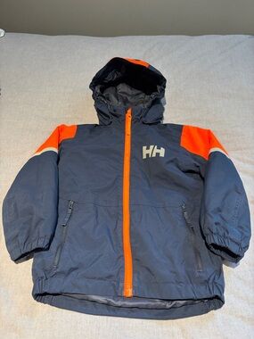 Helly Hansen Navy & Orange Hooded Shell Jacket